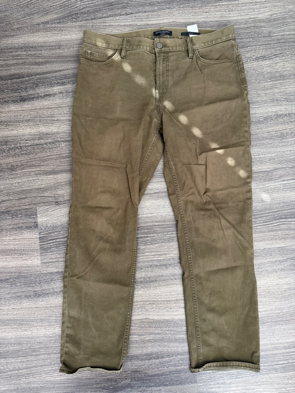 Banana Republic Slim Fit Traveler Pants in Olive Green 34x30